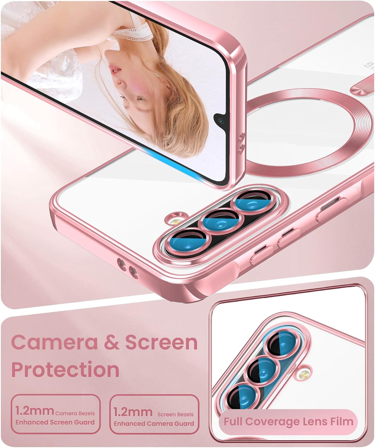 Luxury Electroplated Shockproof TPU Phone Case with Glitter Finish