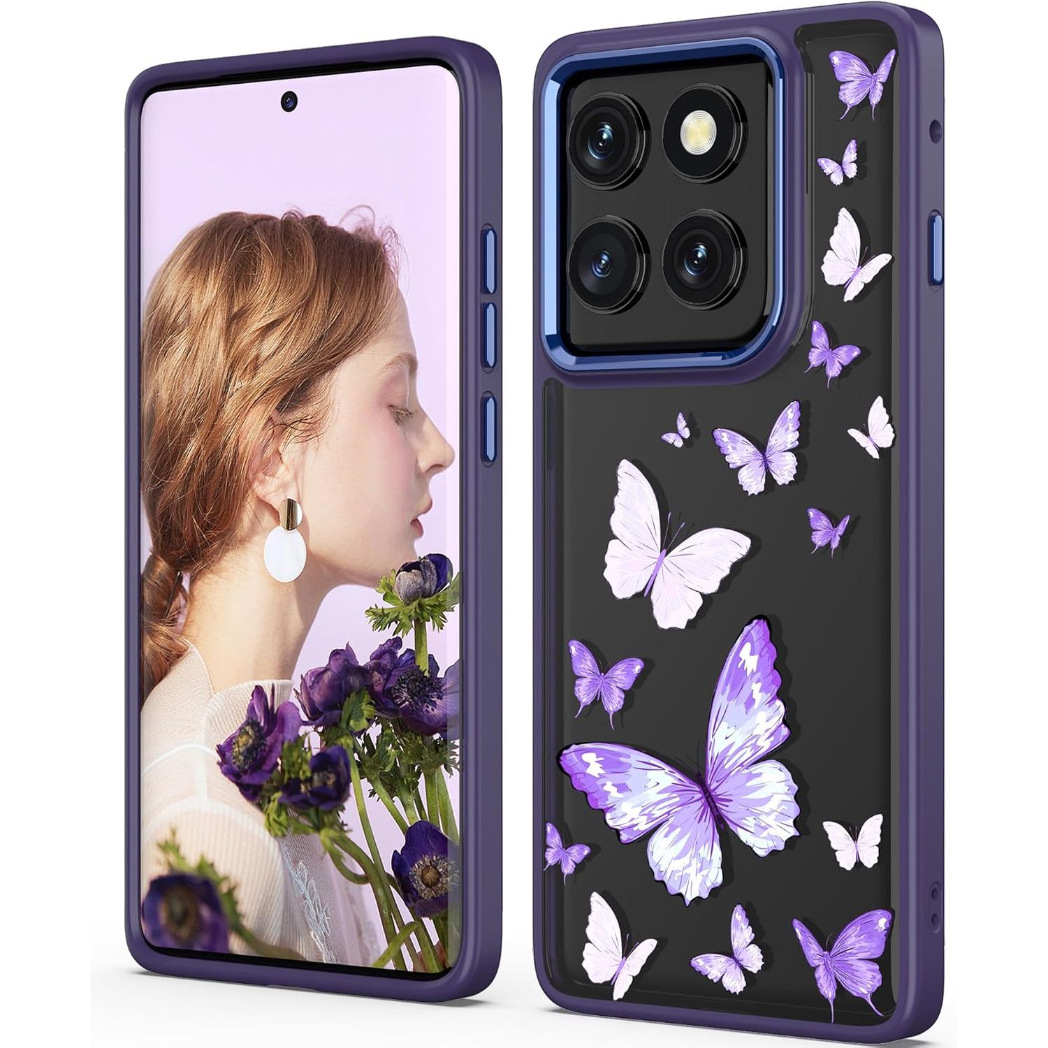 Floral-print TPU phone case
